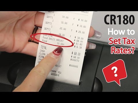 Nadex CR180 - How to set up tax rates