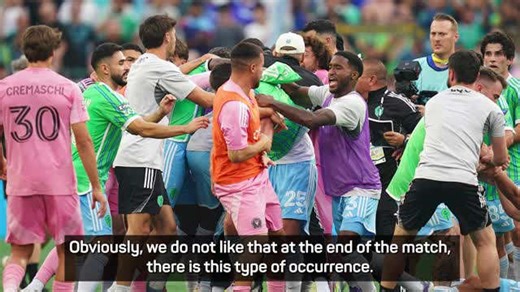 Inter Miami react to brawl after losing to Seattle in Leagues Cup final