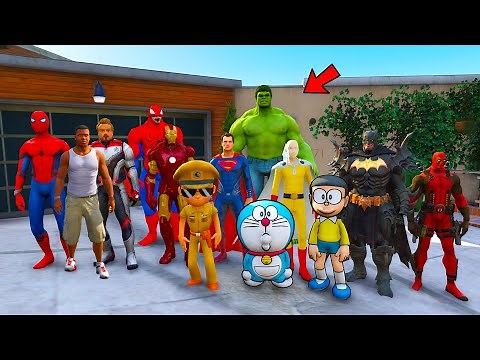 GTA 5 : FRANKLIN PLAYING HIDE AND SEEK WITH ALL AVENGERS IN GTA 5!