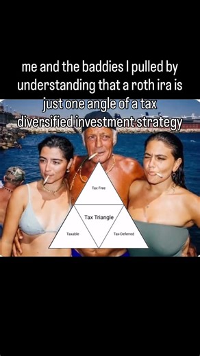 ratboy finance on Instagram: "Send 2 bro 💘 A tax-diversified investment strategy involves spreading your savings across different types of accounts with varied tax treatments (taxable, tax-deferred, and tax-free) to provide flexibility and minimize your overall tax burden throughout your lifetime, especially in retirement. The goal isn’t just to pay the least amount of taxes today, but to have options later, allowing you to control your taxable income in retirement and adapt to potential change