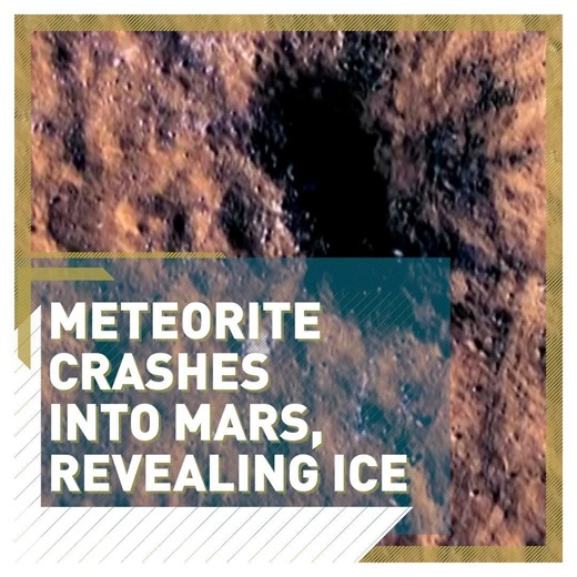 CRASH! NASA images show a crater caused by a meteorite that crashed into Mars in December 2021, revealing large chunks of ice on the planet's surface. The size of the hole is around 500 foot wide and scientists will study the ice to understand previous climate conditions on Mars. ☄️☄️☄️☄️☄️☄️☄️ | CGTNEurope
