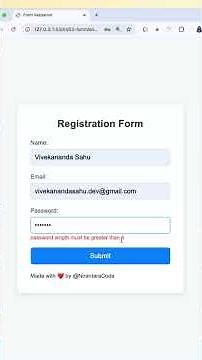 Form Validation in JavaScript | Beginner | Quick Demo #javascript #jsminiproject #frontendcoding