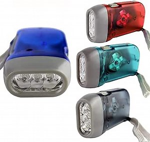Guyuyii 4-Pack Hand Crank Flashlight - Portable Wind Up Flashlights with Wrist Rope for Emergency Preparedness, Power Outages, Backpacking, and Outdoor Adventures