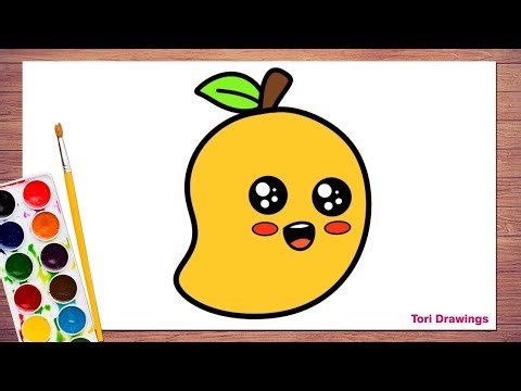Easy Mango Drawing for Kids | Mango Drawing and Colouring | Kids Drawing Tutorial