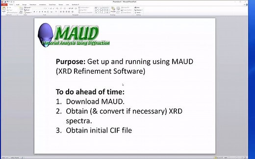 Introduction to MAUD (XRD Refinement Software)