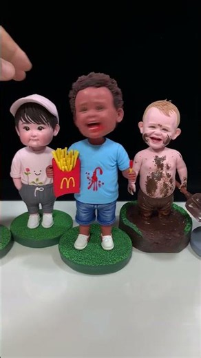 Playful Handmade Clay Bobbleheads Full of Delight