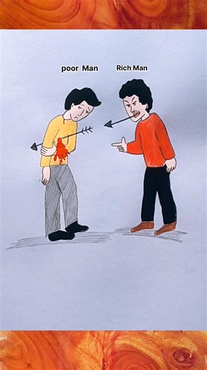 How to Draw Rich vs Poor Man 😢 #drawing #tutorial #howtodraw #sketching #shorts