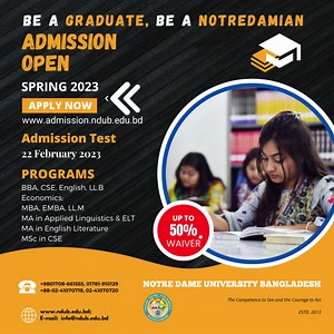 57 reactions | NOTRE DAME UNIVERSITY BANGLADESH ADMISSION OPEN:...