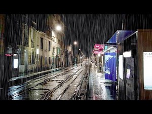 3Hours 4k ASMR WALKING IN HEAVY RAIN at Night ASMR rain video for sleep