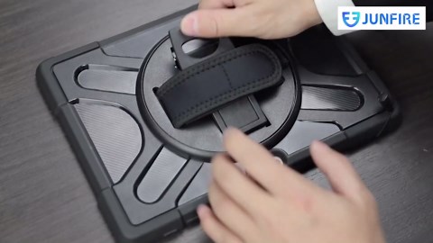 Junfire for Microsoft Surface Go 4 Case 2023/ Surface Go 3/ Surface Go 2, Shockproof Surface Go 10.5 Inch Case, Hand Strap/360°Rotating Stand/Stylus Holder, Compatible with Type Cover Keyboard-Black