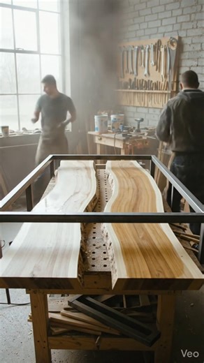 Insane Industrial Table Build – Welding + Epoxy River Transformation #woodworking #epoxyrivertable