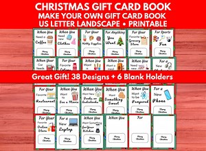 Printable Gift Card Book for Christmas, Christmas Gift Card Holders Care Package for Family, Friends, Co-workers, Neighbors - Etsy