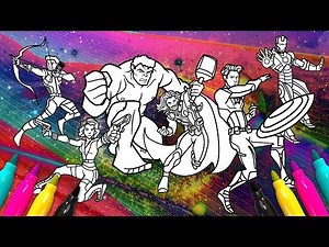 Original Avengers Line Up Coloring SET | Superheroes Coloring Book