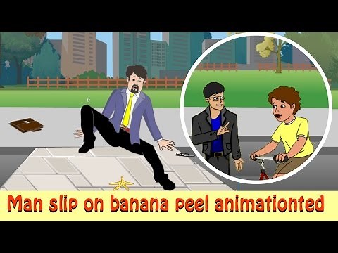 Man slip on banana peel animated |# slip on a banana peel |# Patrick And The Banana Peel