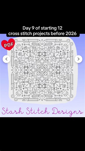 Day 9 complete! My first try at blackwork! #blackwork #12by12 #needlework #crossstitchoftiktok #crafttok