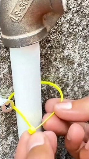 The technique of tying wall paralon using tie cable is stronger and does not come off easily #pipes