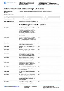 New Construction Walkthrough Checklist Template: Free PDF