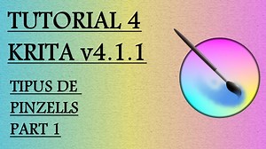Tutorial 4 Krita (subtitle in 7 languages) - Demostracion de pinceles (1-2)