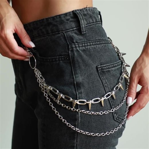 Trouser Chain, Pants Chain Belt, Jean Chain Goth, Wallet Chain, Pocket Chain, Belt Loop Chain Punk, Gothic Accessories, Grunge Chain Belt - Etsy