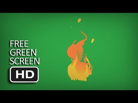 Free Green Screen - Fire Cartoon Loop