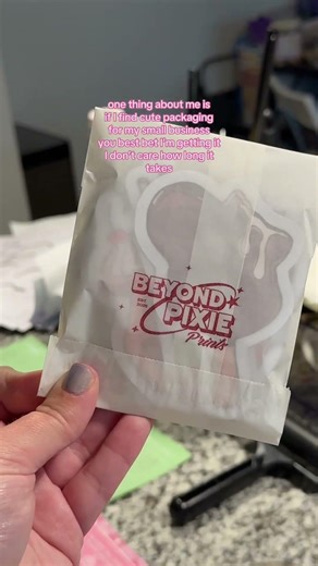 Beyond Pixie Prints I figured out how to print my logo on glassine bags but the ink takes some time