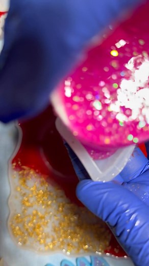 Pink mermaid tail! The girls love these! Made with Let's Resin #gypsykreations #letsresin #resinreveal #handmade #glitter #pink #mermaidtail #AshlandOH | GypsyKreations | Facebook