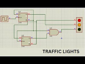 Traffic Control Lights ||Traffic Light Project ||Traffic Lights using D Flip Flop ||Proteus Tutorial