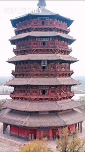 27K views · 3.9K reactions | What a majestic architecture! Built in 1056, Sakyamuni Pagoda of Fogong Temple in N China's Shanxi is the oldest existent fully wooden pagoda still standing in China. | People's Daily, China | Facebook