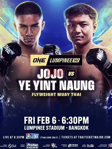 Jojo vs Ye Yint Naung at ONE Lumpinee 141