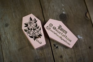 Coffin Shaped Foil Printed Business Cards, 18pt Thickness, 50-500 - Etsy