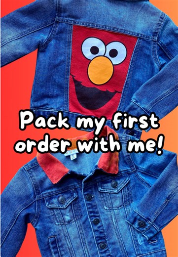 Pack my first online order with me! I hope he or she loves their Elmo jacket! And let me know if I can make your little one their new favorite jacket ♥️ #elmo #sesamestreet #smallbusiness #upcycling #handmade