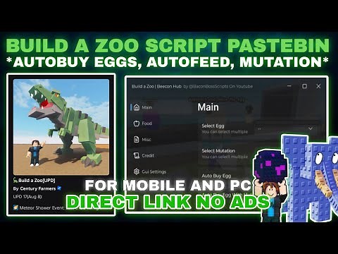 🦕Build a Zoo Script Pastebin AUTOBUY EGGS WITH MUTATION, AutoFeed Pets, Hatch/Claim for Mobile & PC