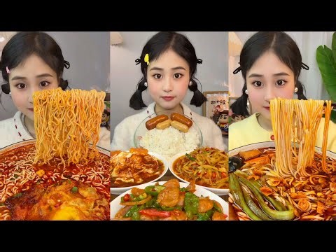 ASMR EATING SPICY AND HOT Korean Noodles 먹방 | Chinese Spicy Food ASMR 중국먹방 | ASMR Eating Video