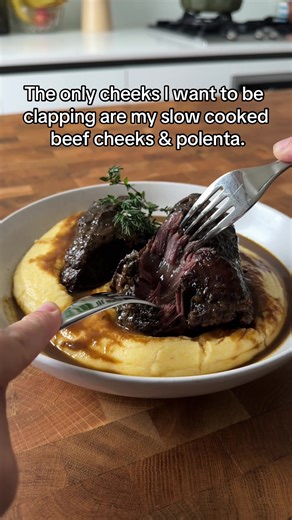 Slow Cooked Beef Cheeks & Polenta Recipe