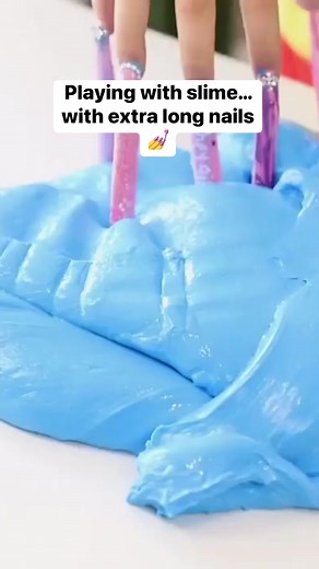 When life gives you long nails... #slime #play #asmr #satisfying #slimetime #reels | Karina Garcia