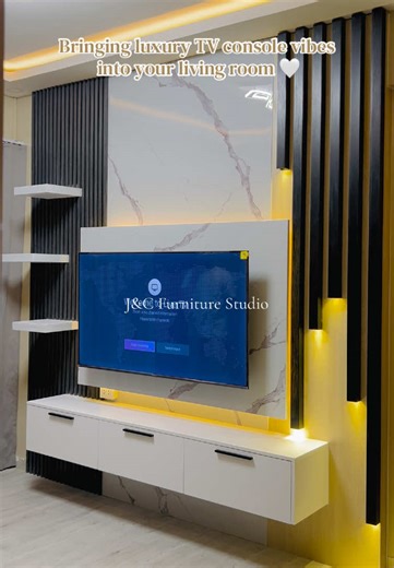 Your living room, elevated ✨ Bring home the sleek, chic TV console that gives off premium vibes. Message us now to level up your space. 💌 #tvconsole #livingroominspo #livingroomdesign #homeinspo