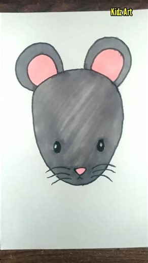 How to draw a Mouse | Easy Drawing for kids | Mouse Face Drawing #Shorts