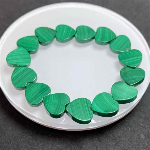 Natural Malachite Heart Bracelet, Green Crystal Healing Jewelry - Etsy