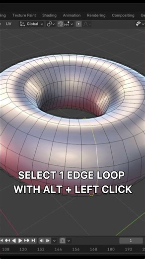 Edge Ring Selection in Blender #blender #blendertips
