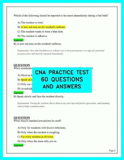 CNA Practice Test: Master These 60 Crucial Questions to Pass!
