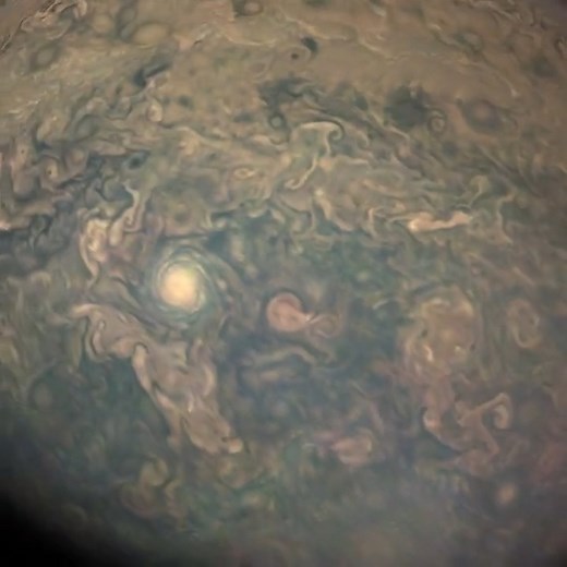 887K views · 10K reactions |  The latest flyby of Jupiter by NASA's Juno spacecraft has delivered breathtaking new views of the gas giant! 敖 Juno, launched in 2011, continues to reveal incredible details about Jupiter’s atmosphere, magnetic field, and its massive storms, including the famous Great Red Spot. Credit: NASA  #JunoMission #Jupiter #SpaceExploration #NASA #PlanetaryScience | Asgardia | Facebook