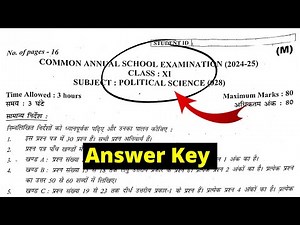 class 11 political science paper answer key 2025 | cbse board