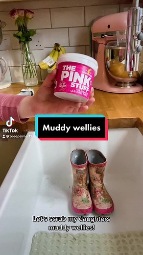 Cleaning muddy wellies for your kids
