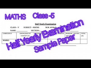 Half Yearly Exam(2025-2026)|Maths Sample Paper|Class-5|Mid Term Exam|Paper Based on new Book|KVS|