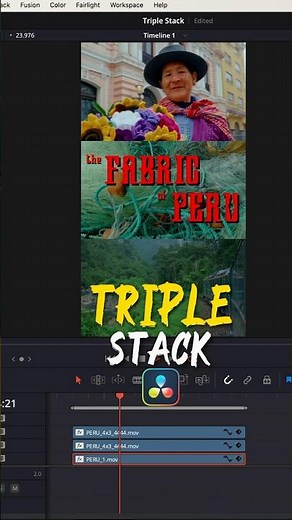 Triple stack videos in DaVinci