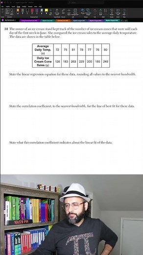 How can we get the linear regression data for the table shown? #linearregression #algebra1 #regents