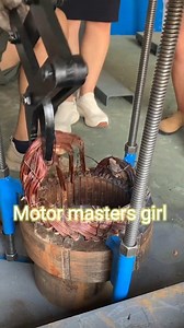 How to remove copper winding from Motor Stator 🔧 #motorcopperwir #EngineeringExcellence #electromechanicalwork #workshoplife #teachvedio #foreveryone | Motor Masters Girl