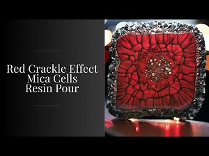 #14 - Red Crackle Effect Mica Cells Resin Pour | Crystal Resin Art