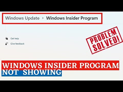 Windows insider program not showing windows 10