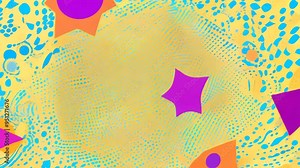 Vibrant abstract animation featuring geometric shapes and colors in a dynamic pattern design